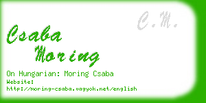 csaba moring business card